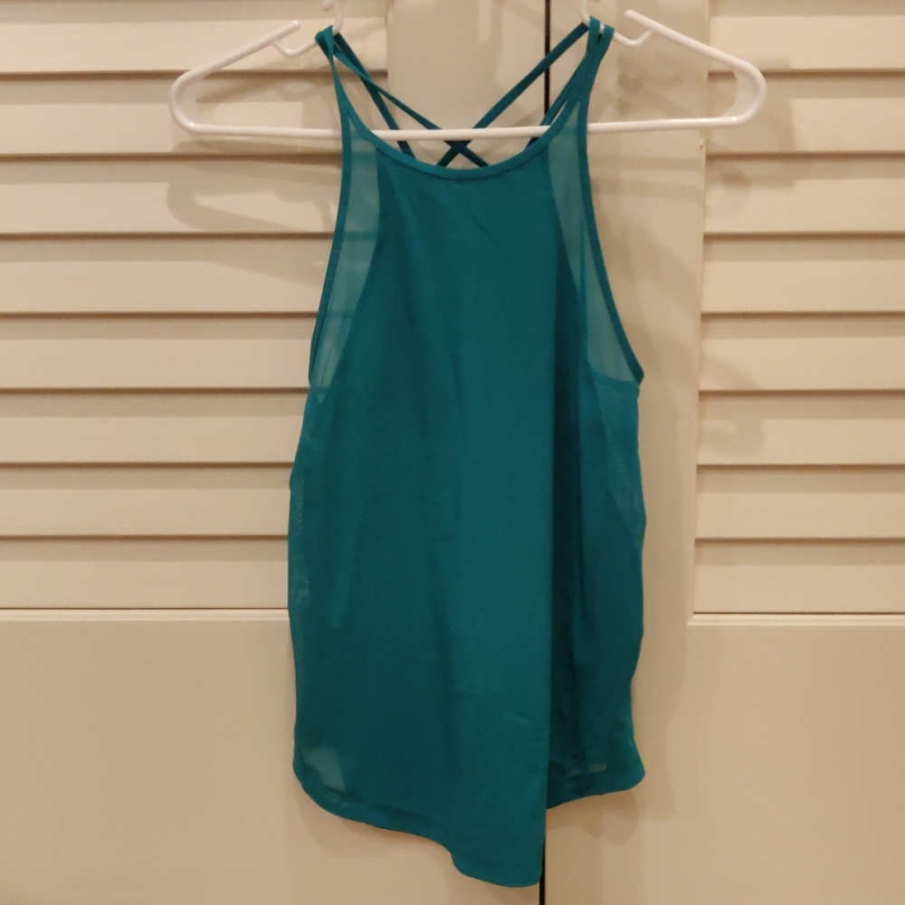 Lululemon Teal Run Off Route Mesh Tank